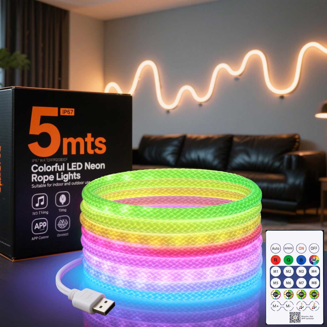 Smart Home Llm - Bande lumineuse LED néon RGBIC à