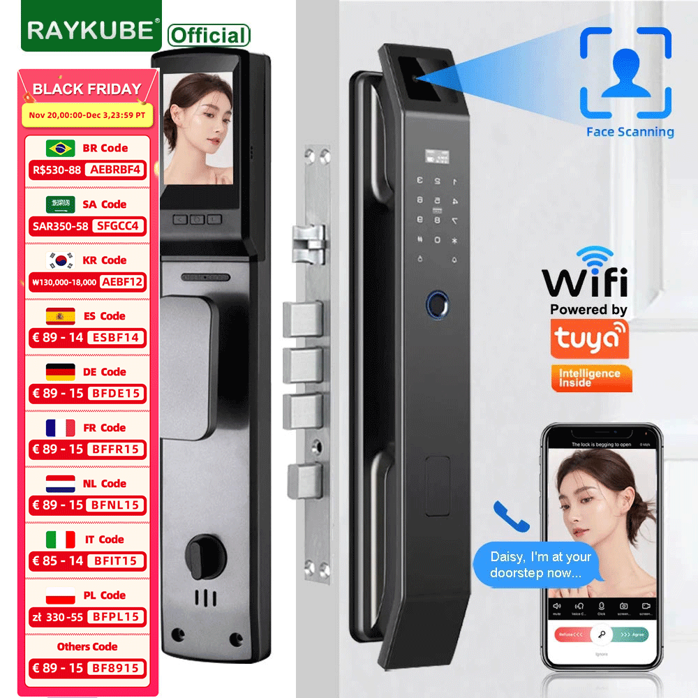 Wifi Doorbell Camera - RAYKUBE DF14 Tuya WiFi 3D reconnaissance