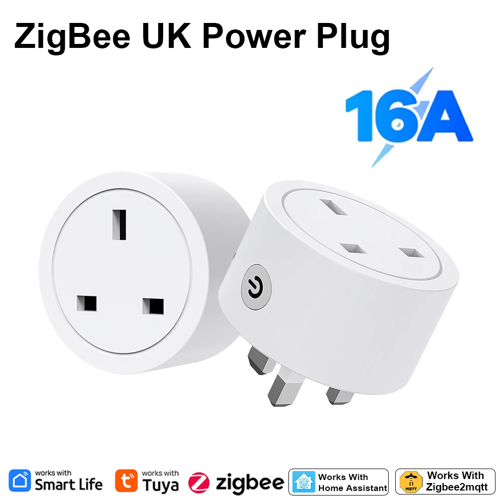 Smart Home Google - Prise intelligente Zigbee 16A, prise britannique,