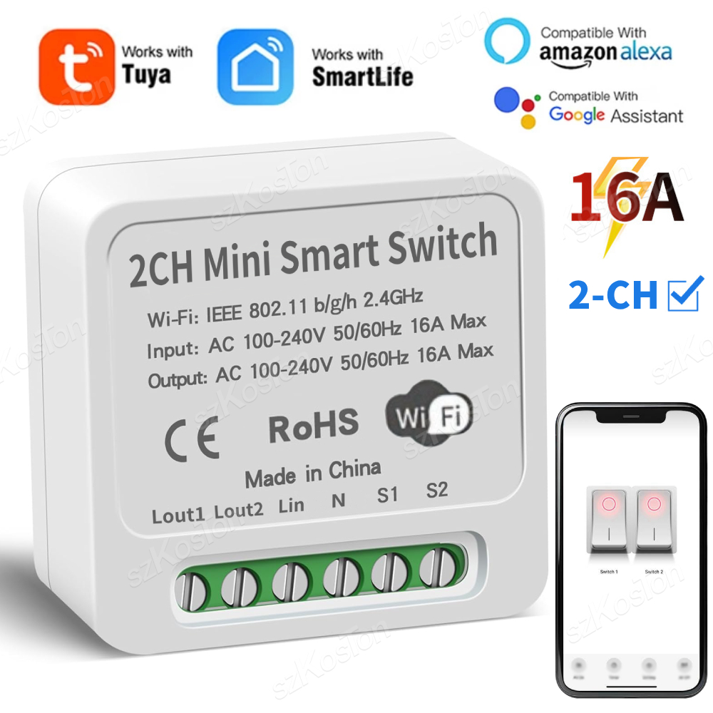 Smart Home Google - 16A Tuya WiFi Module de commutation