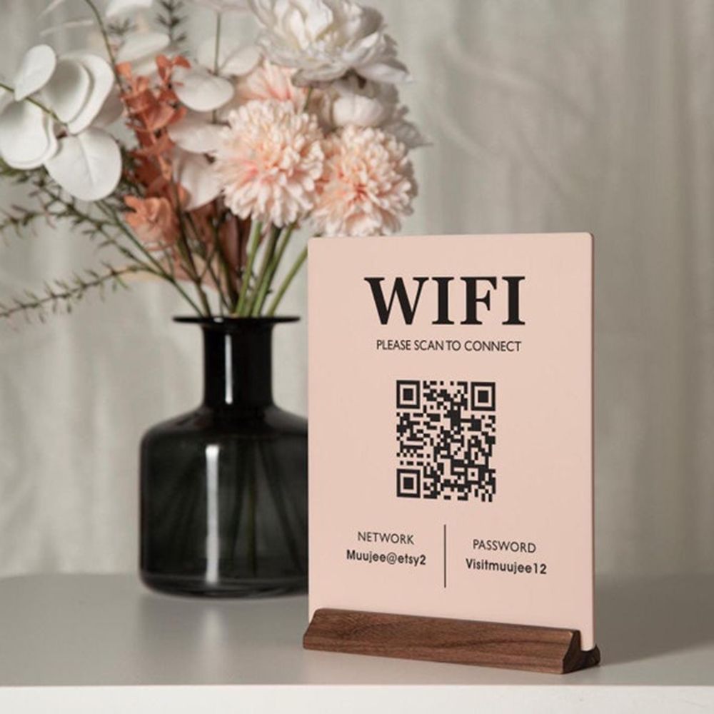 Airbnb Smart Home - Panneau acrylique WiFi QR Code avec
