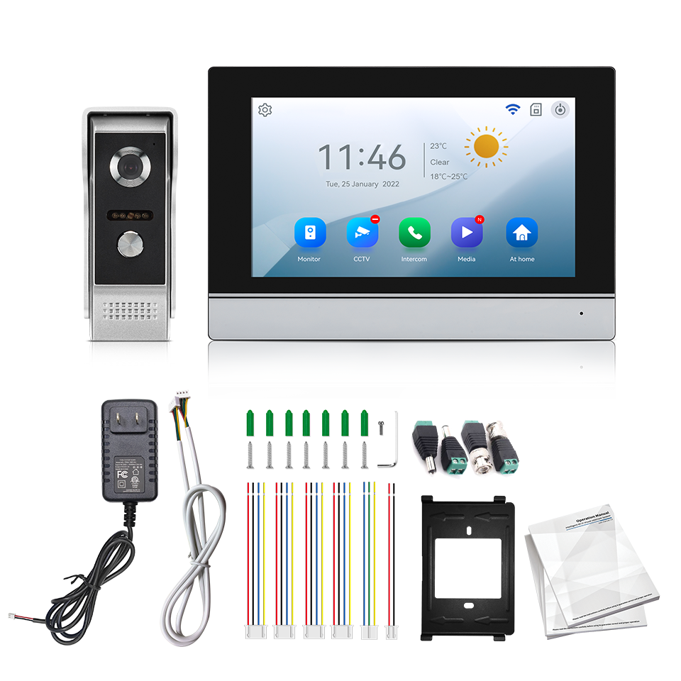 Wifi Doorbell Camera - Visiophone avec écran IPS de 7