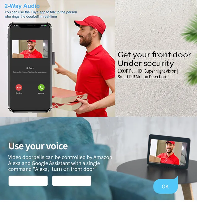 Interphone de porte, 10,1 pouc - Wifi Doorbell Camera avis et prix